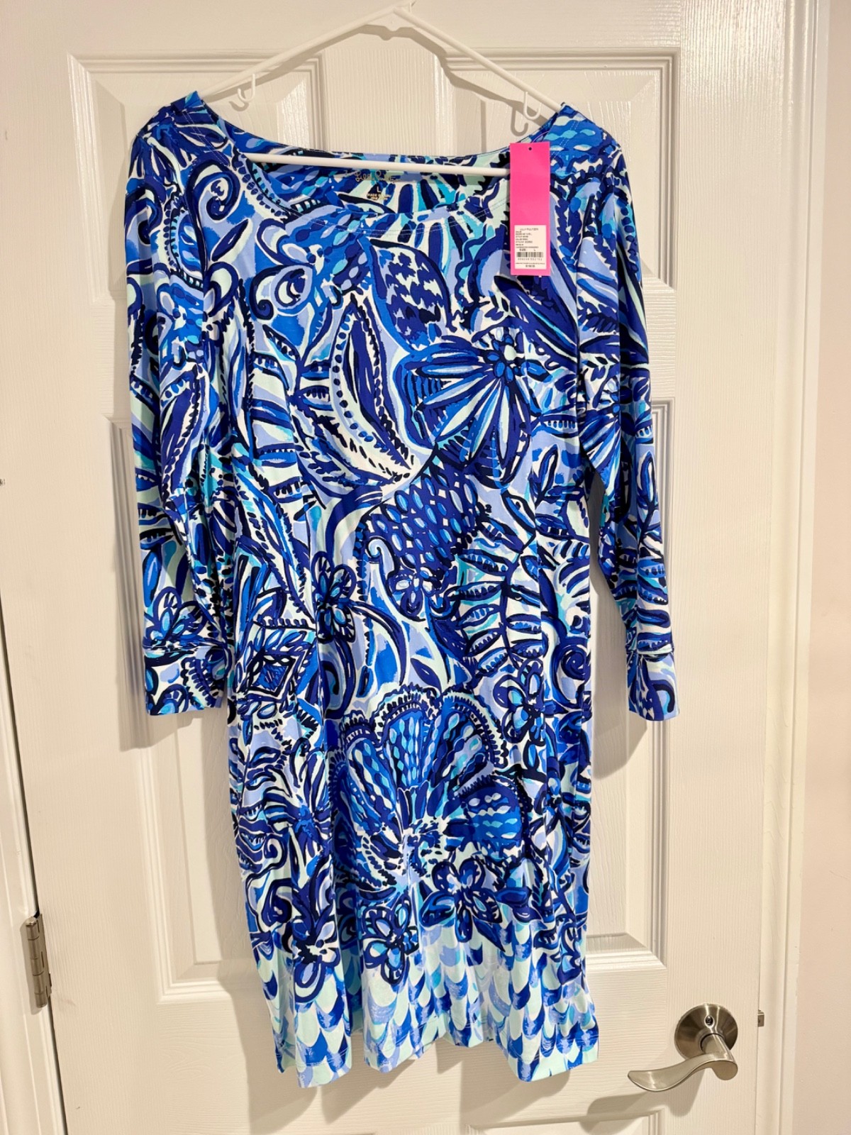 Lilly Pulitzer Dress Hollee Dress Blue Floral, Size L Lilly Pulitzer Dress Hollee Dress Blue Floral, Size L