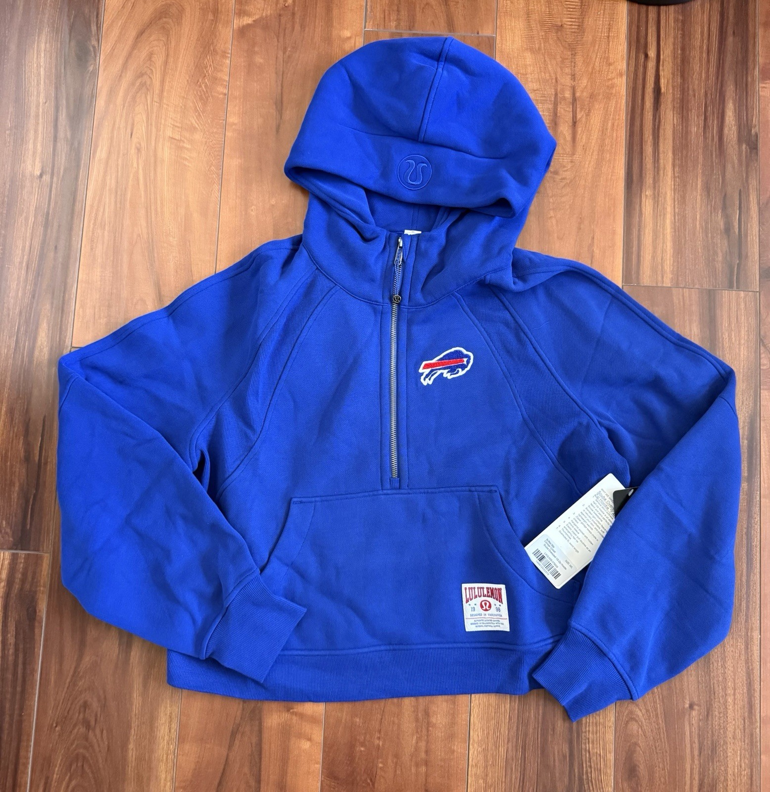 New Womens lululemon Buffalo Bills Scuba Oversized Half-Zip Hoodie Sz M / L $128