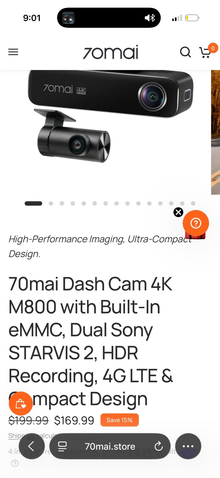 70mai Dash Cam 4K M800 with Built-In eMMC, Dual Sony STARVIS 2, HDR Recording 4G 70mai Dash Cam 4K M800 with Built-In eMMC, Dual Sony STARVIS 2, HDR Recording 4G