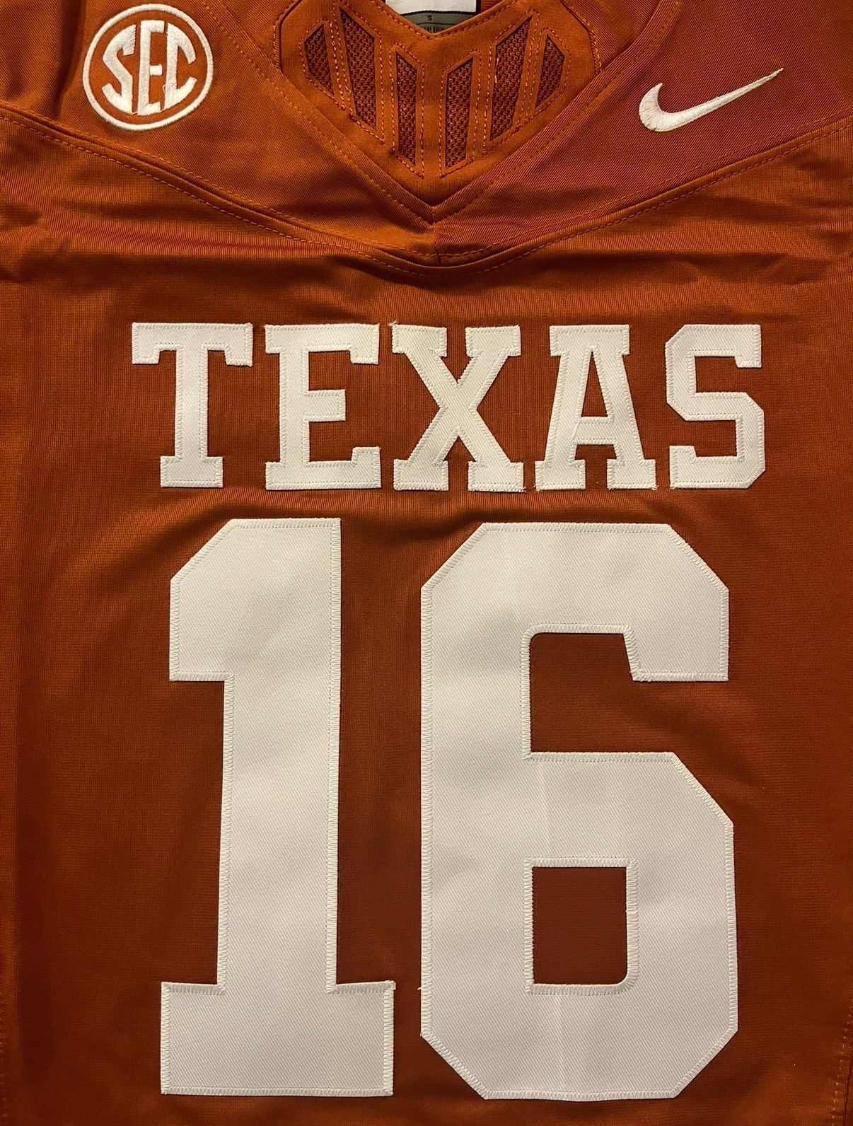 Arch Manning Burnt Orange Texas Longhorns Jersey Field FUSE Stitched 16 NWT