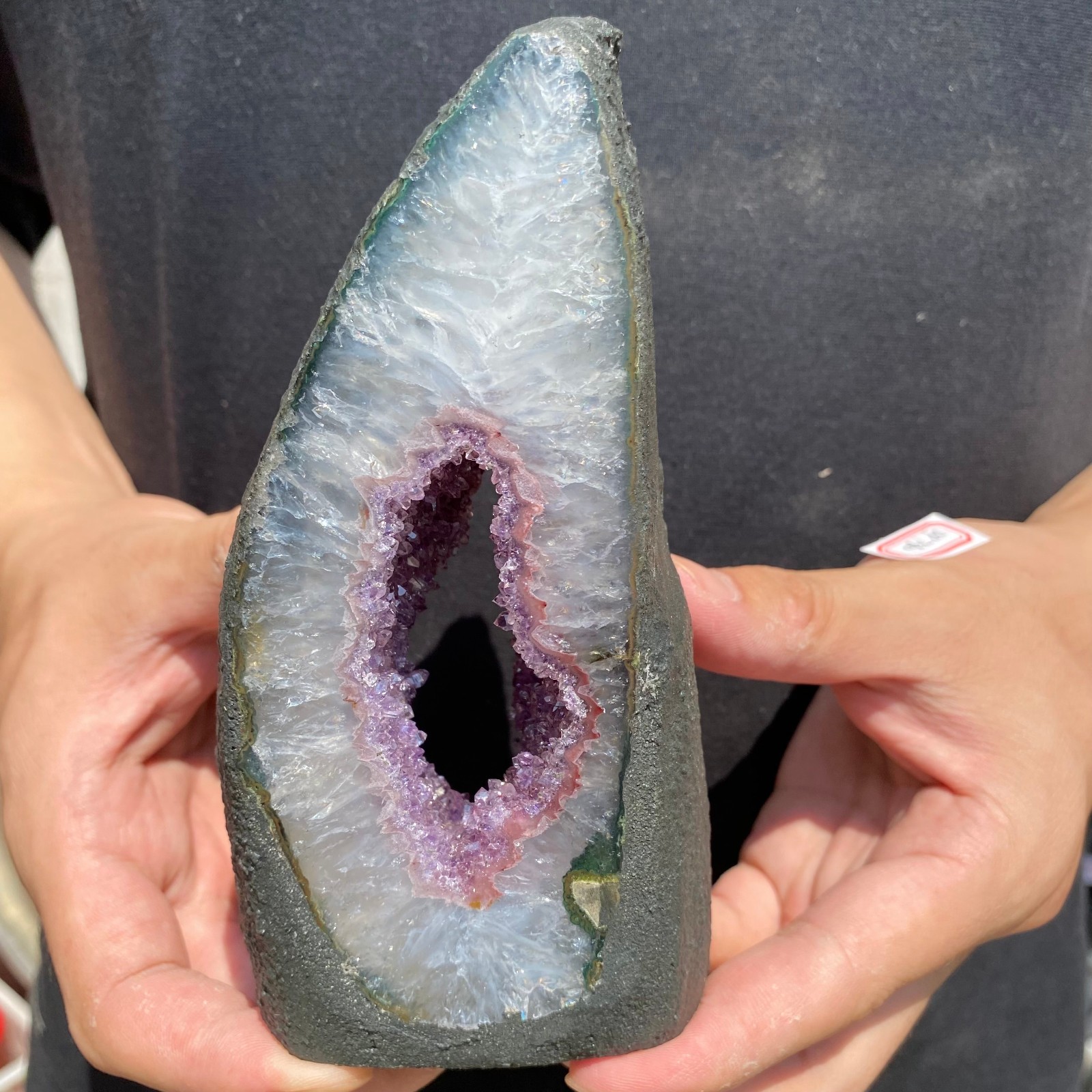 735G   Top Natural Amethyst Crystal Church Cathedral Geode Mineral Specimen