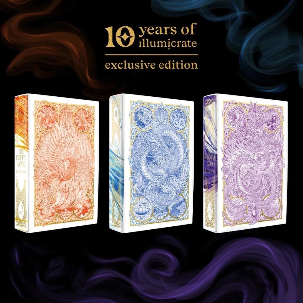 SIGNED - The Poppy War Trilogy by RF Kuang - Illumicrate Exclusive - slipcases SIGNED - The Poppy War Trilogy by RF Kuang - Illumicrate Exclusive - slipcases