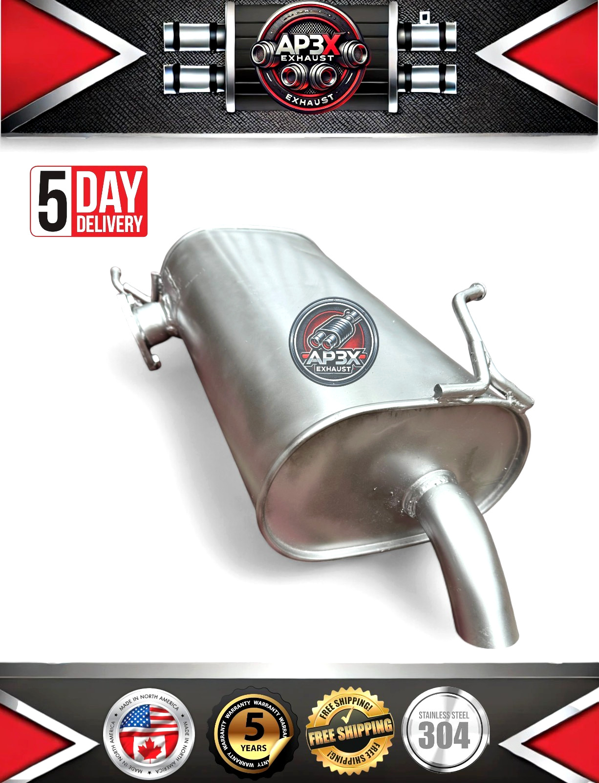 Fits: 2019-2020 Mitsubishi Outlander 2.4L Rear Muffler Assembly Stainless steels