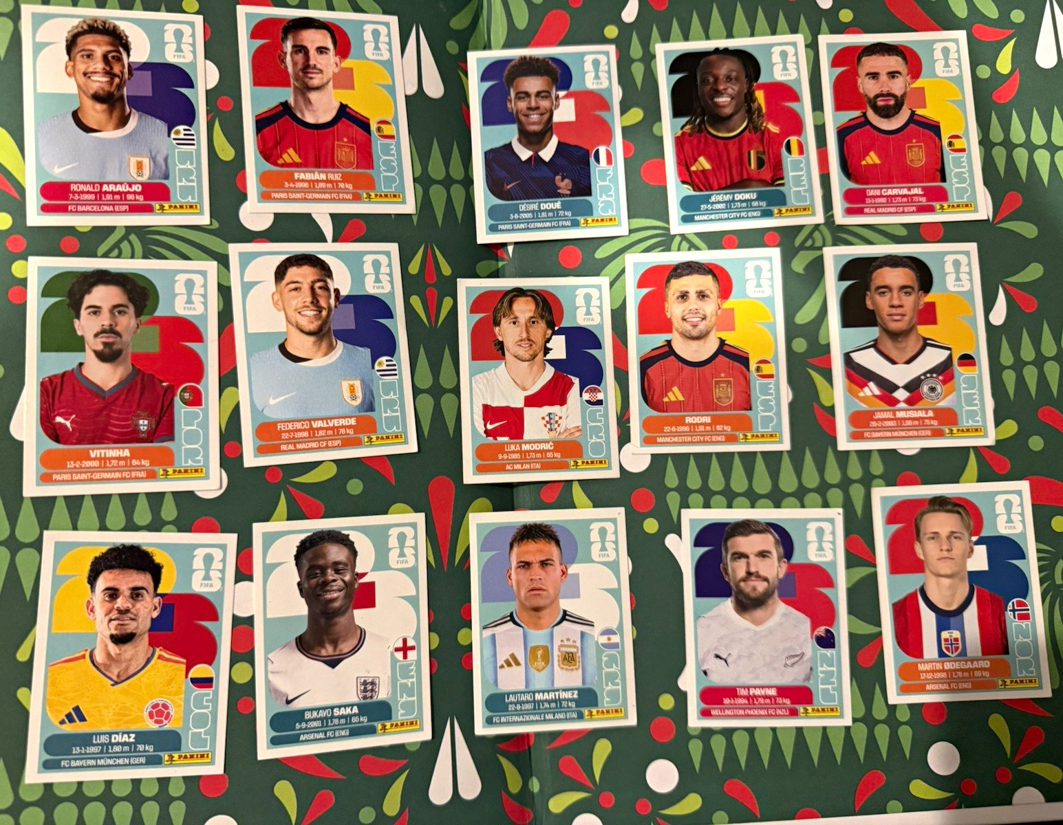 Panini FIFA World Cup 2026 Stickers 15 Well Known and Star Players