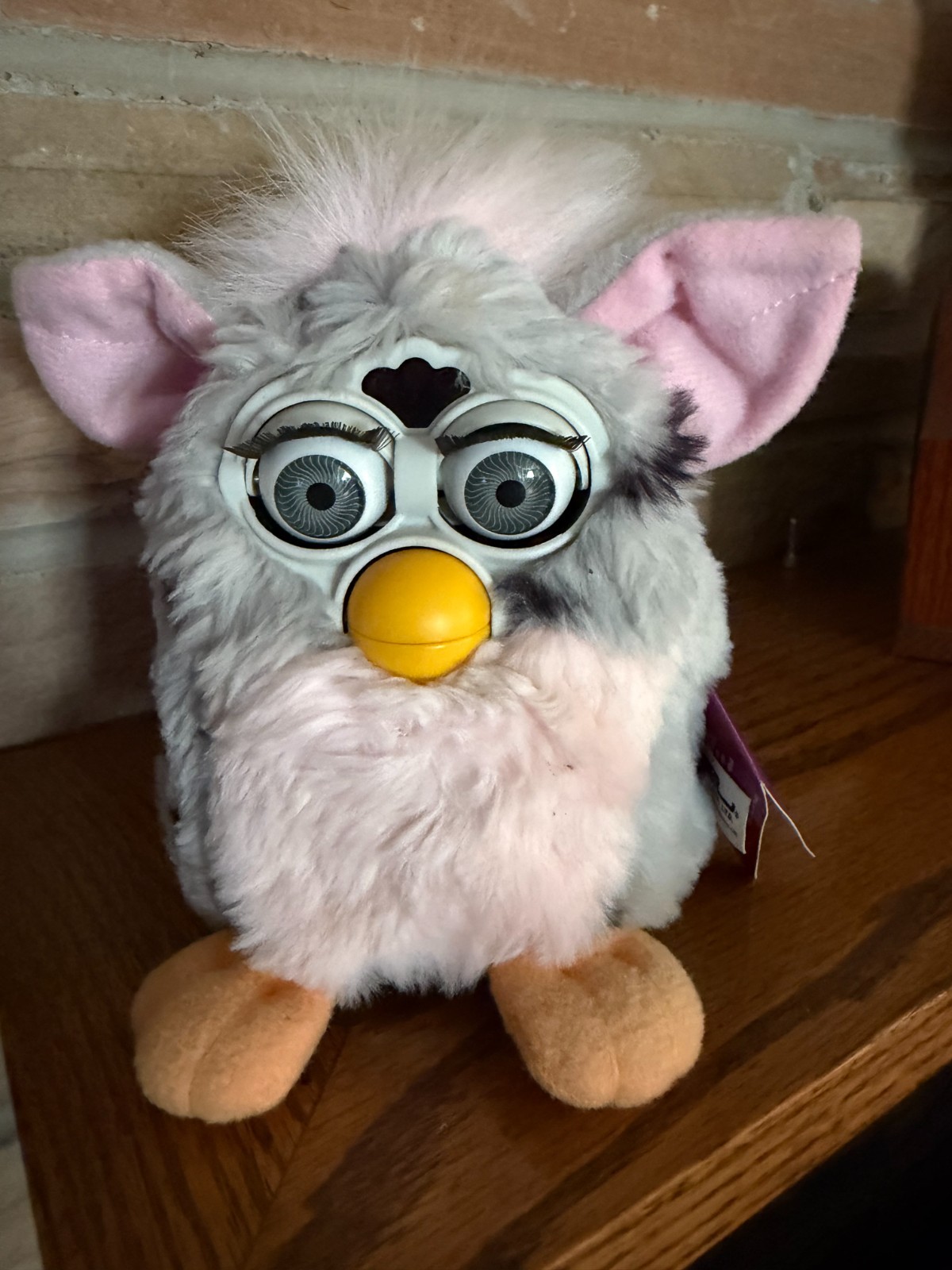 Vintage Furby Tiger Electronics 1998 Pink / Gray Spotted Great Working Condition