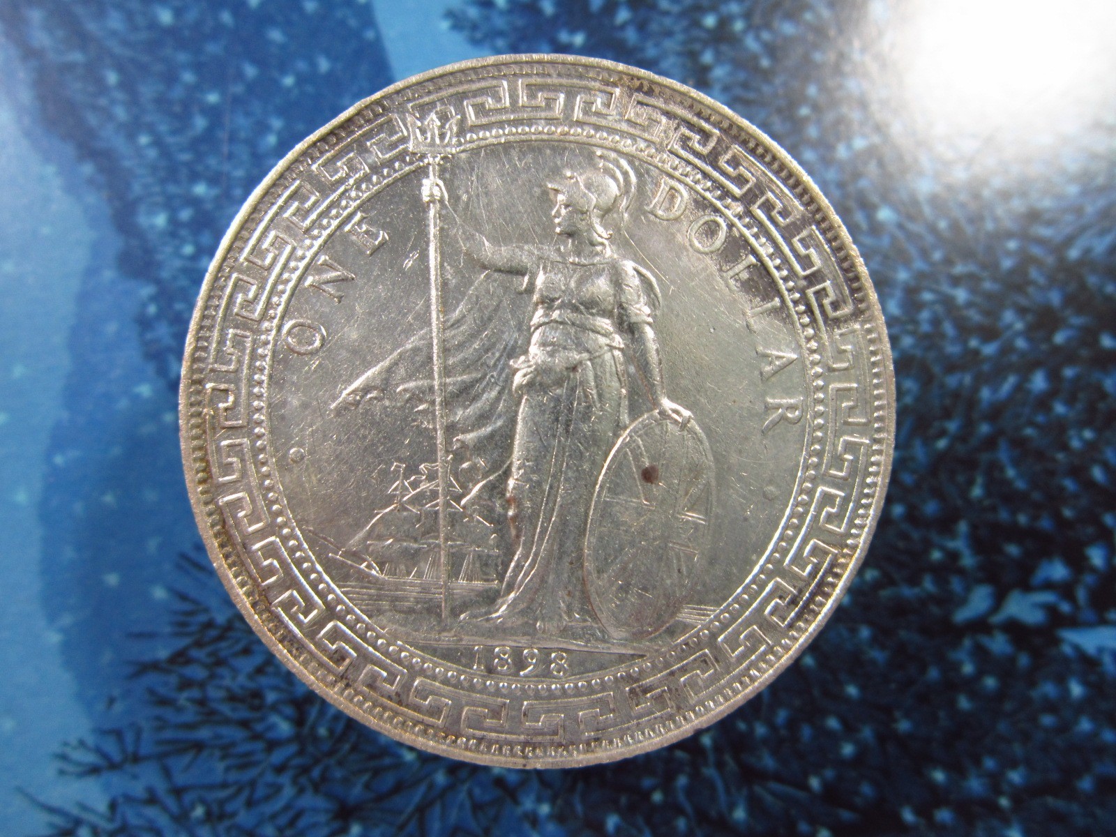 UK $1 1898 B Silver British Trade Dollar Hong Kong Straits Settlement h6232 Coin
