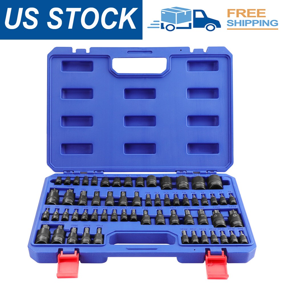 60-piece Master Torx Bit Socket&External Torx Socket Set 1/4