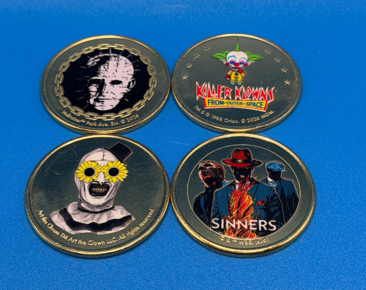 Universal HHN 35 Halloween Horror Nights 2026 Medallion Coin Tribute Full Set 4