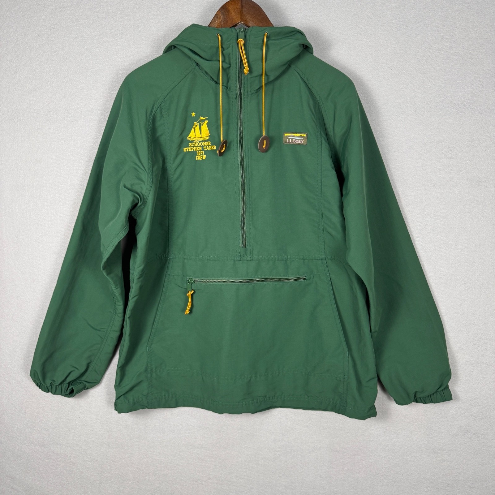 L.L.Bean Mens Medium Green Pullover Anorak Jacket L.L.Bean Mens Medium Green Pullover Anorak Jacket