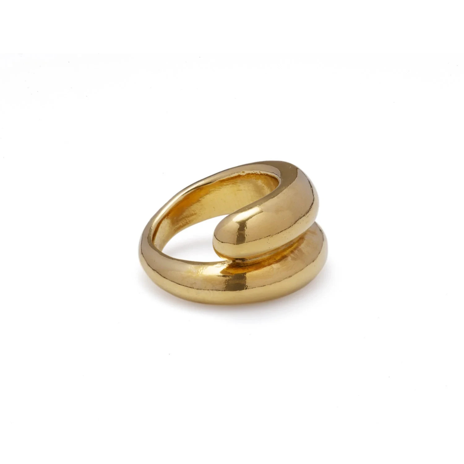MAYAMAR Bold Double Dome Ring, 24K Gold Plated, Size 6 - NEW - Retails for $78