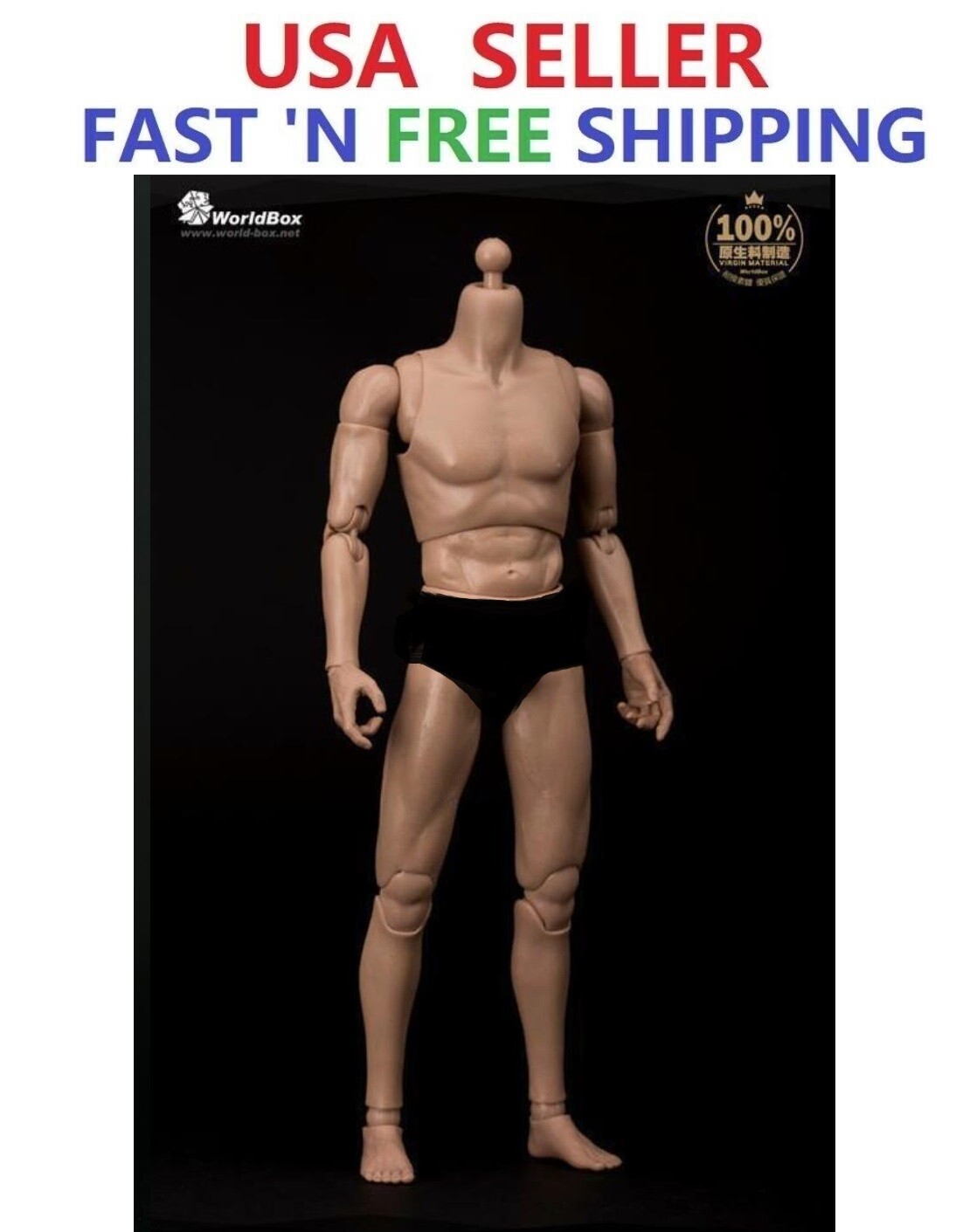 WorldBox 1/6 Scale Narrow Shoulder Male Figure Body STRONG DURABLE AT011 WorldBox 1/6 Scale Narrow Shoulder Male Figure Body STRONG DURABLE AT011