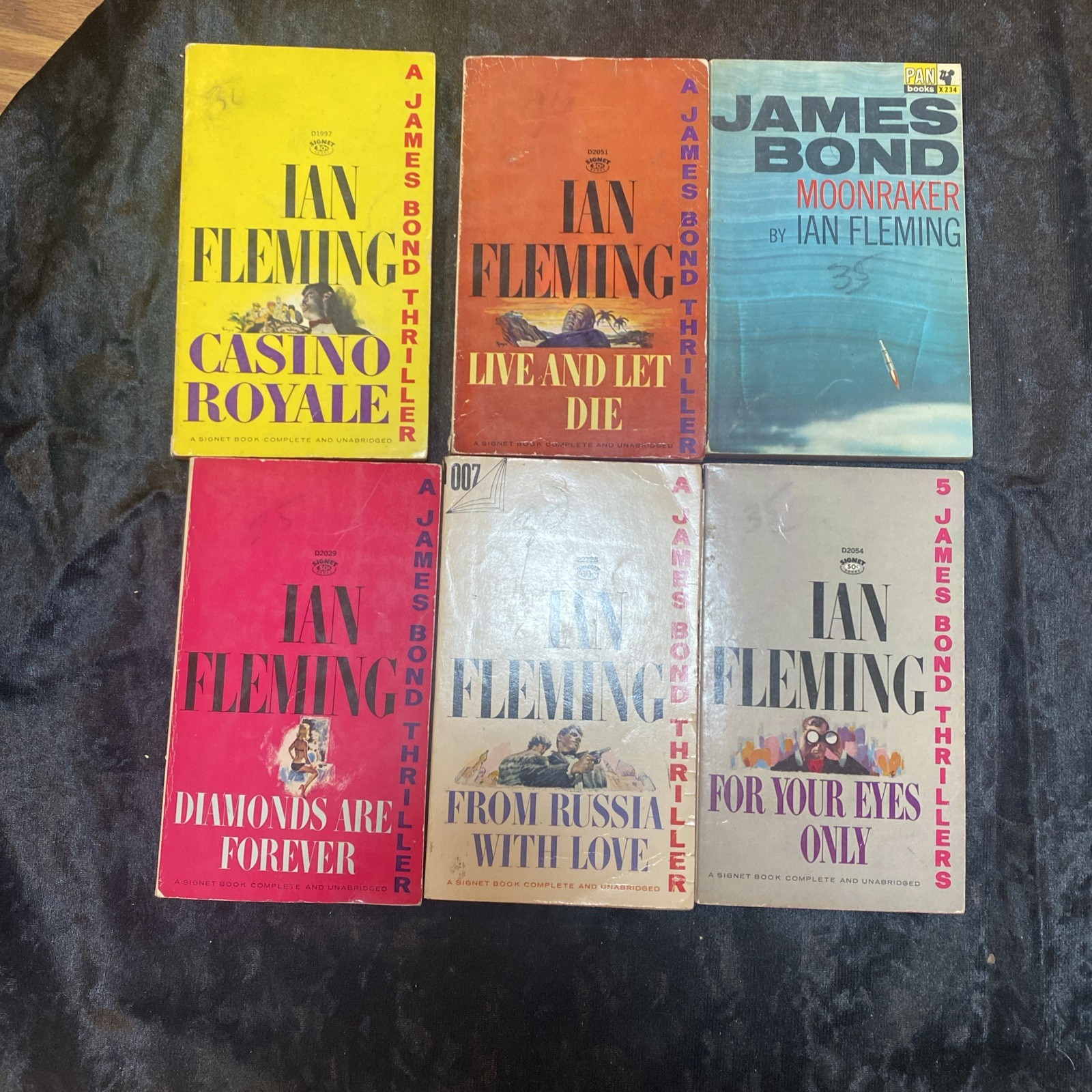Rare 1st PRINT JAMES BOND 007 Collection By Ian Fleming Lot Books 1953-1959