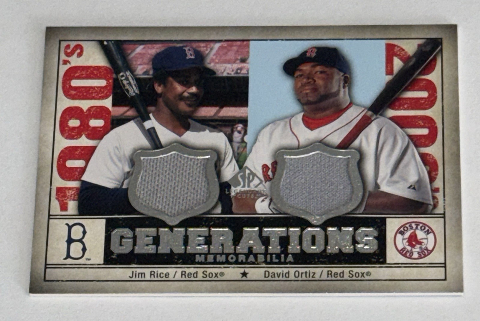 2008 SP Legendary Cuts Generations Memorabilia David Ortiz & Jim Rice Red Sox
