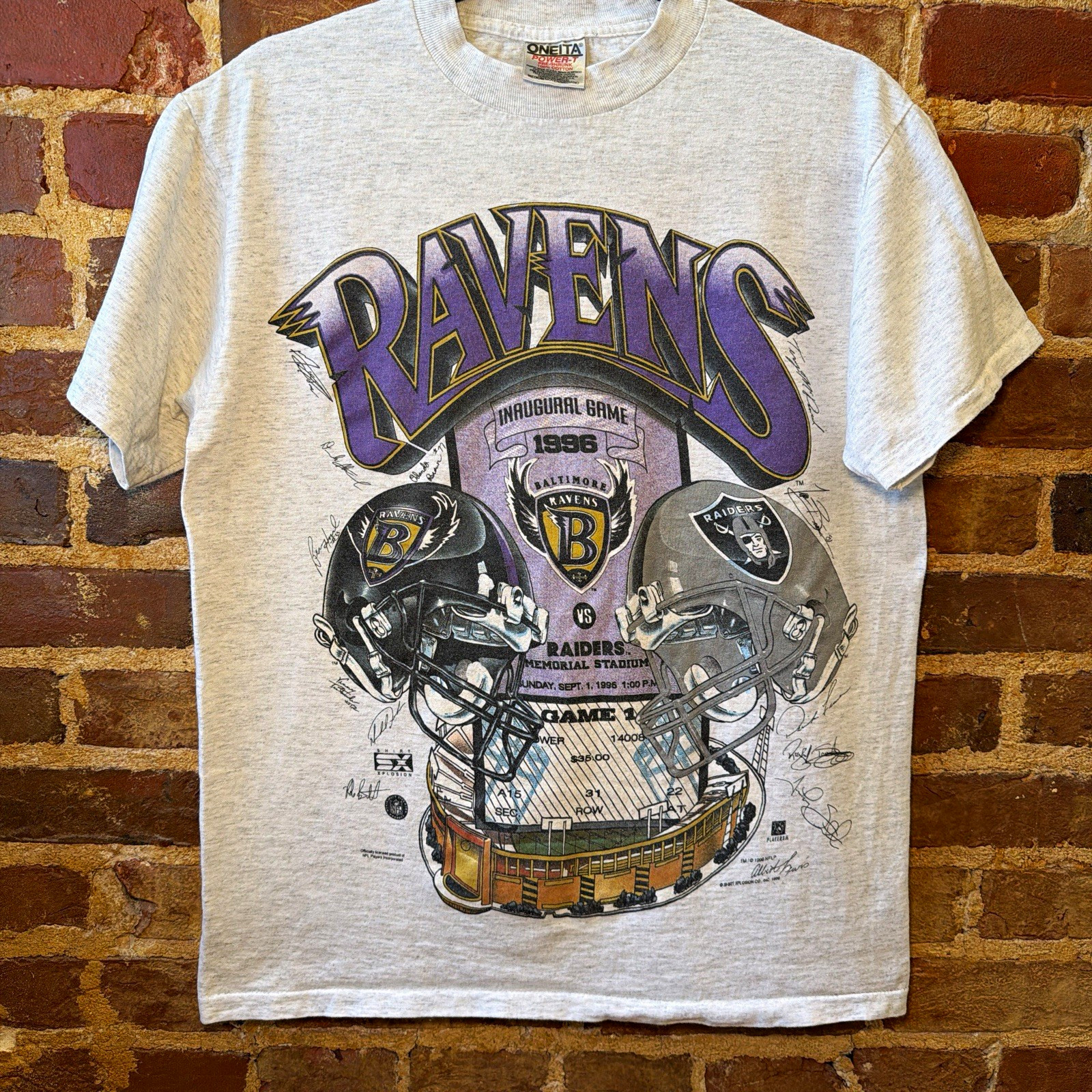Vintage 1996 Baltimore Ravens Inaugural Game NFL ONEITA T-shirt (Size M) Vintage 1996 Baltimore Ravens Inaugural Game NFL ONEITA T-shirt (Size M)