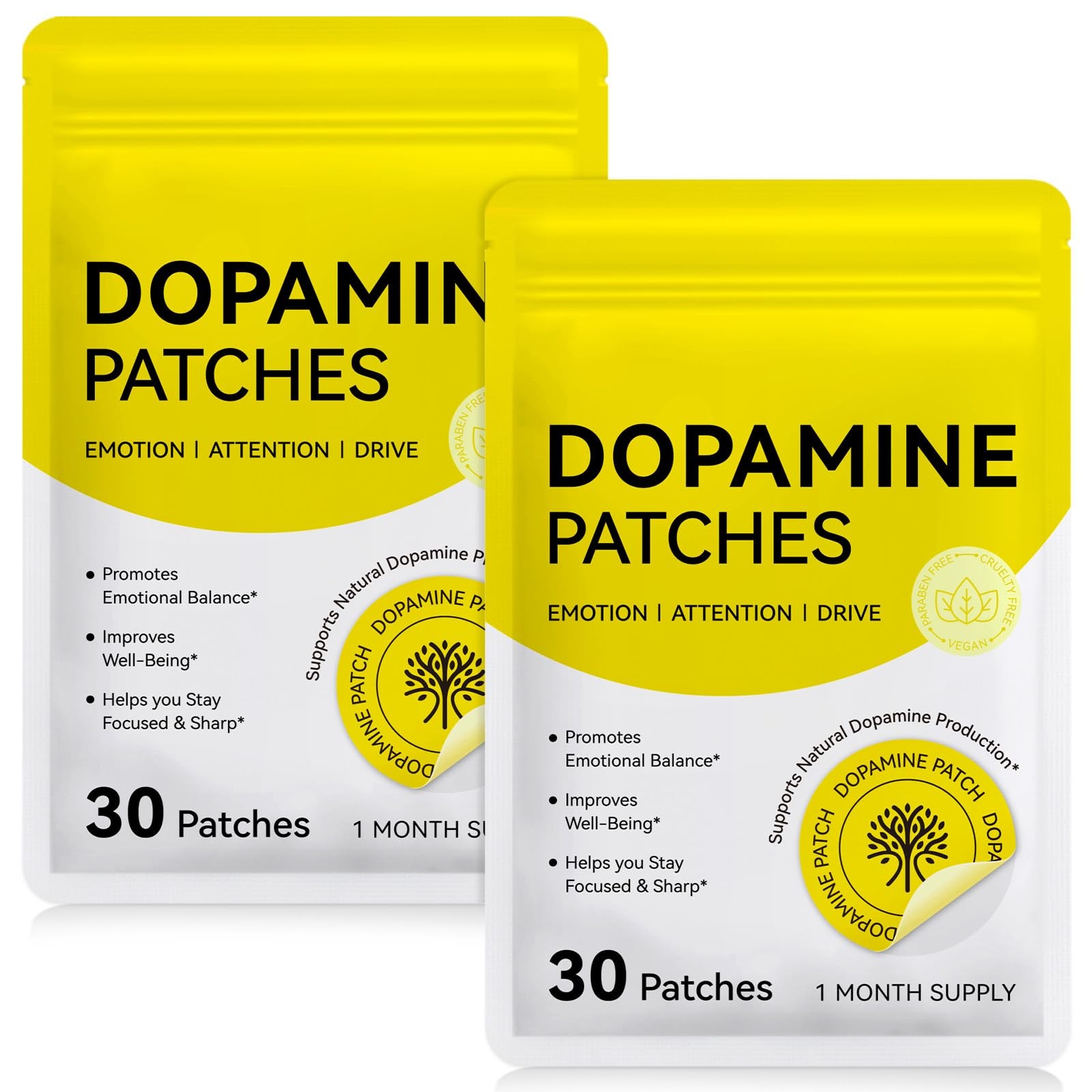 bnHUlMXw Dopamine Patches,30 Vegan Mood Boost & Positivity Support,Mood Suppo...