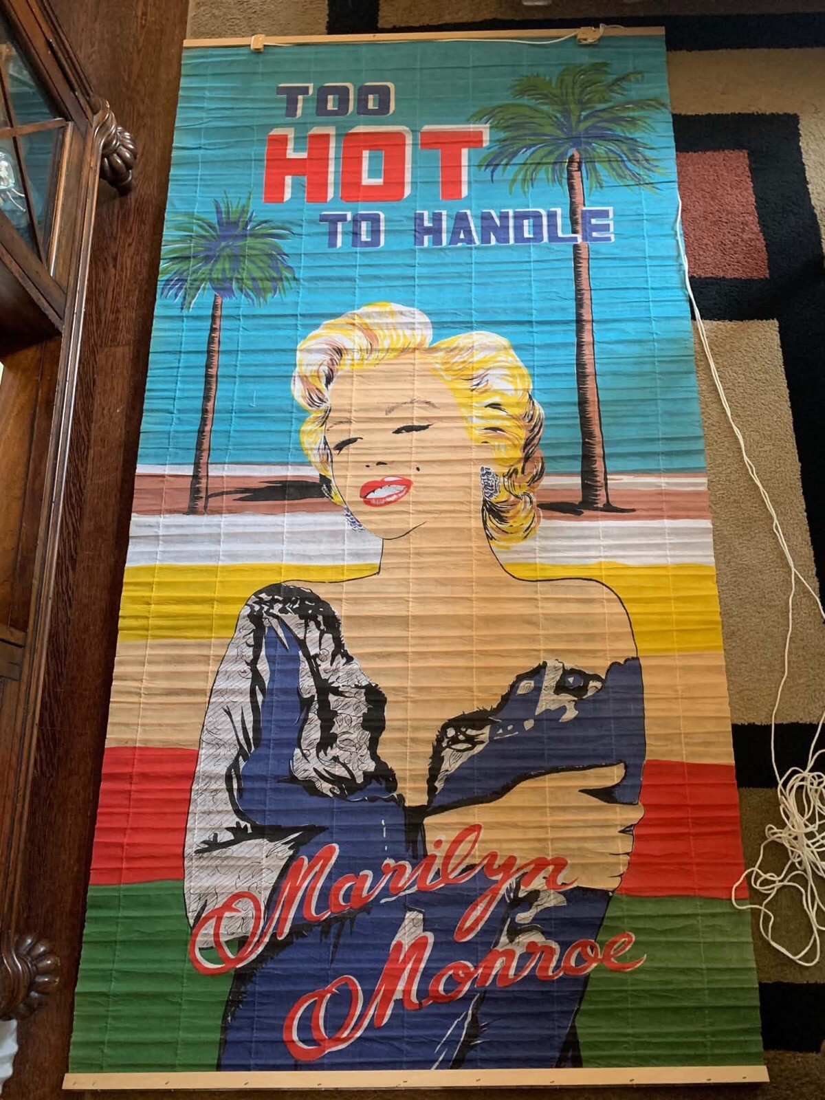 Marilyn Monroe Vintage Shoji Blind  Window Shade 1980’s Some Like It Hot Mint 