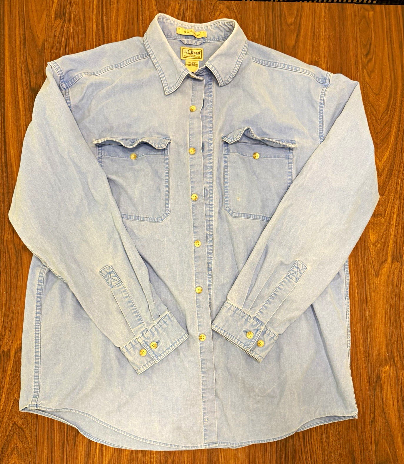 L.L.Bean Sunwashed Canvas Shirt Men’s L Blue Traditional Fit Workwear L.L.Bean Sunwashed Canvas Shirt Men’s L Blue Traditional Fit Workwear