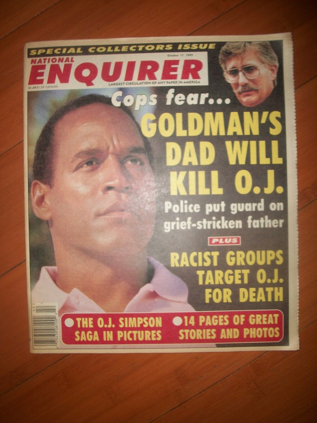 OJ Simpson National Enquirer October 10 1995 Simpson Racists Goldman tabloid
