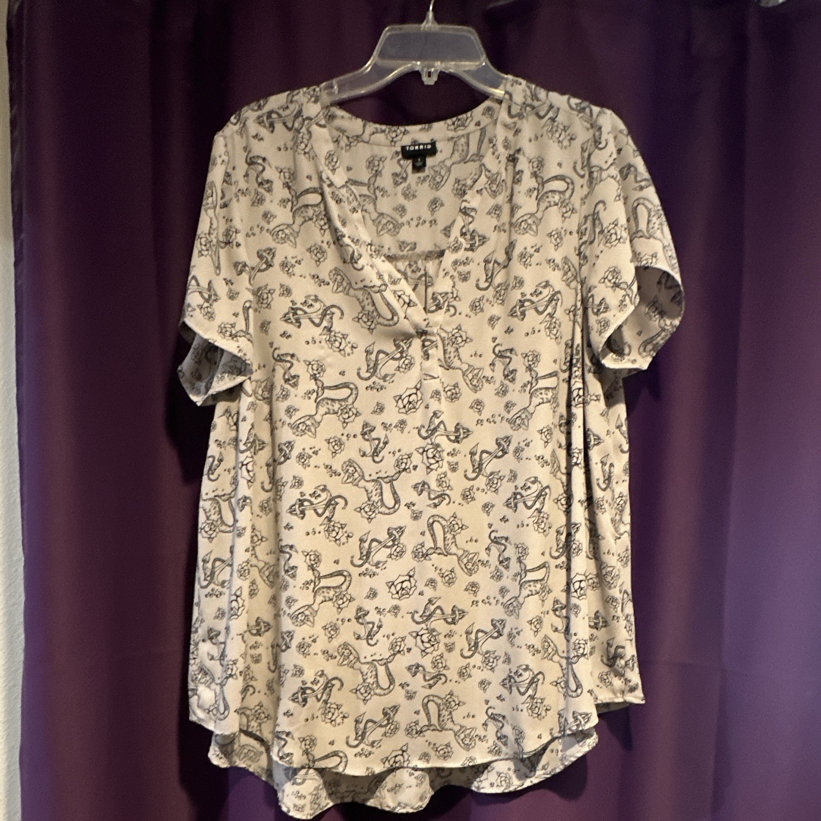 Torrid Grey Mermaid Tattoo Blouse 1