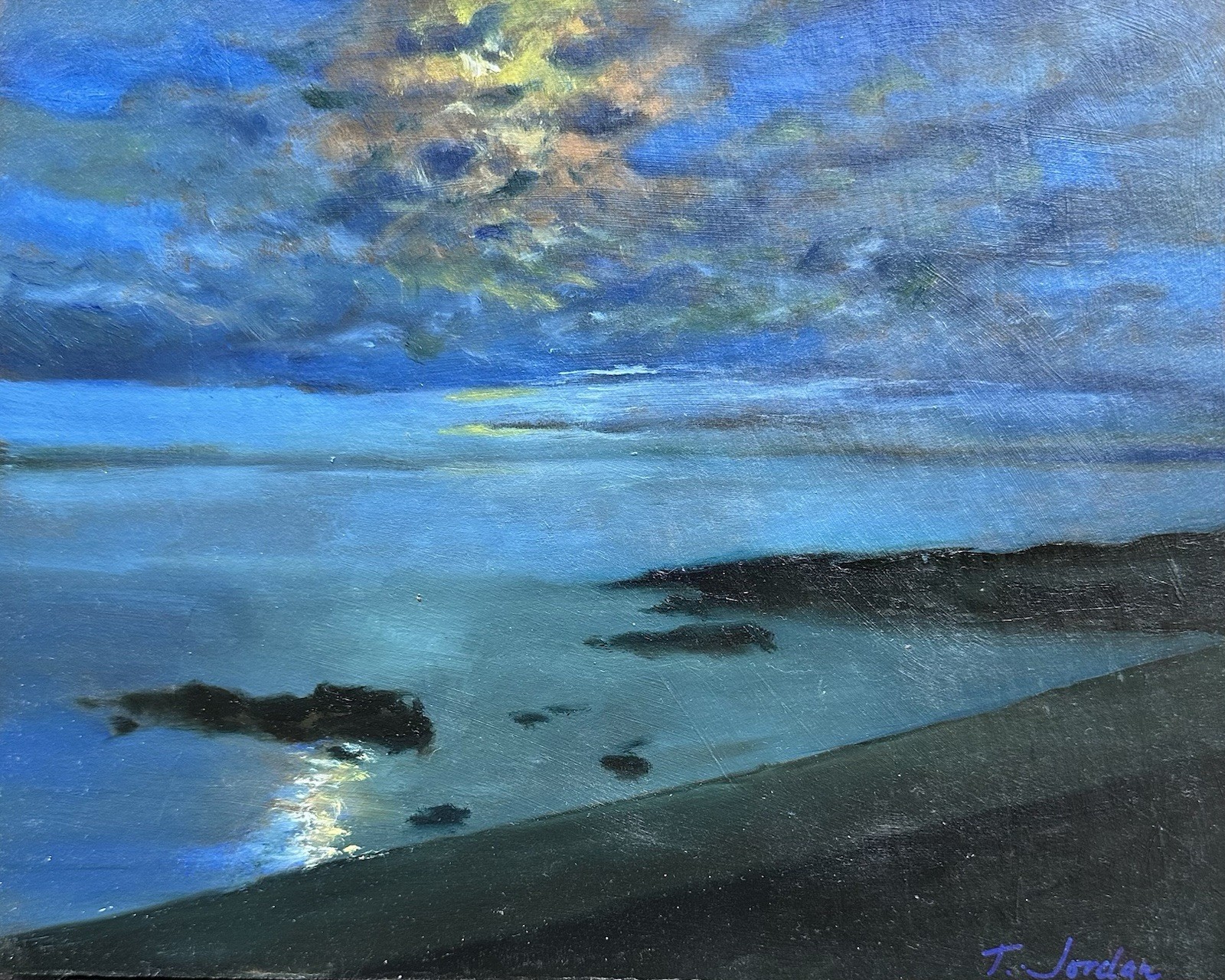 Moon Over Lake Superior - Original Oil Painting