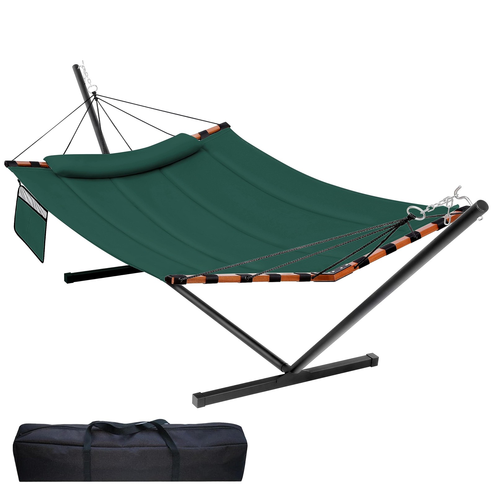 TegerDeger 12FT 2 Person Hammock with Stand Included 55 x 79IN Large Hammock ...