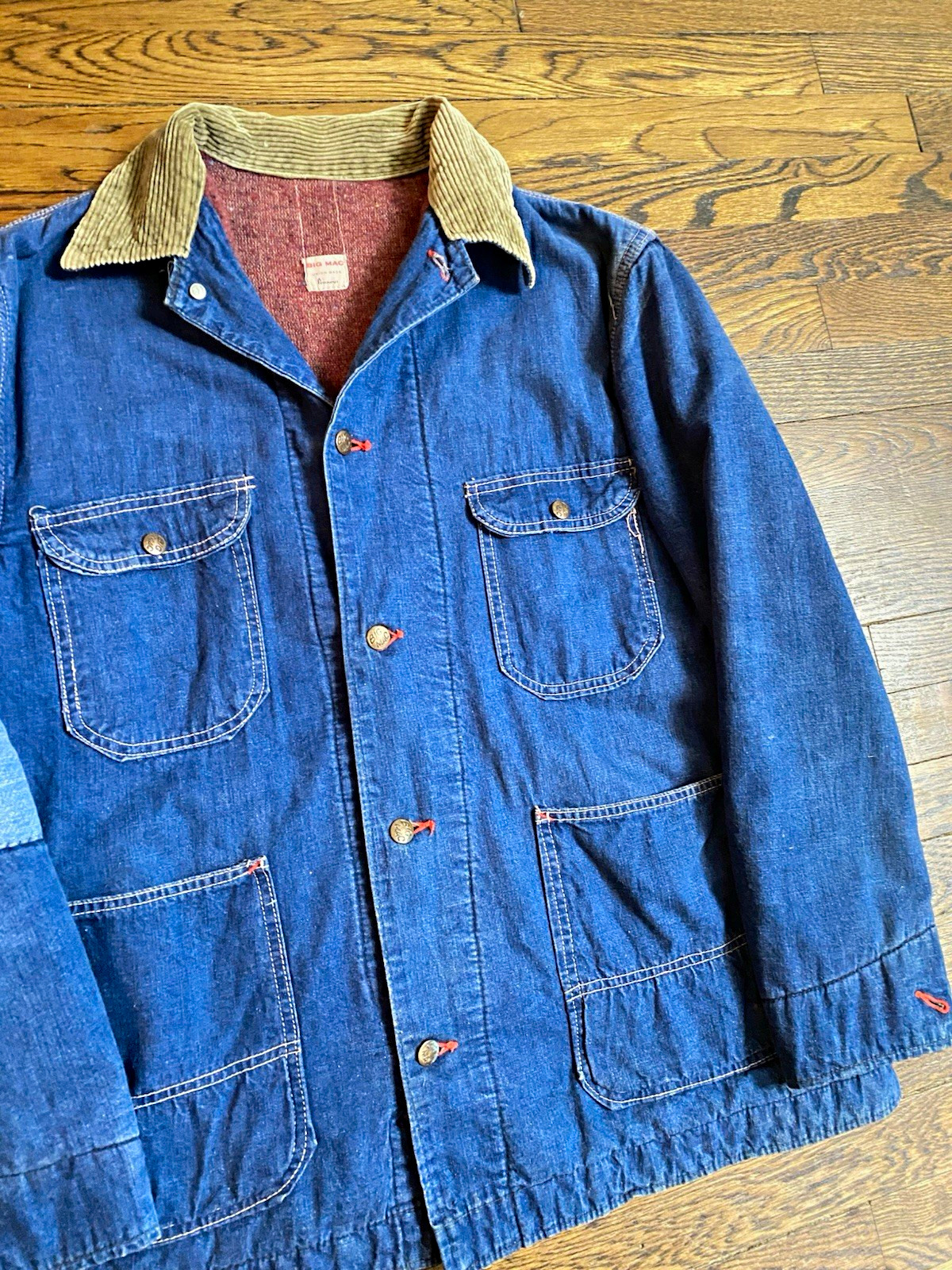 Vintage 50s 60s Penneys Blanket Lined Chore Jean Jacket Mens Sz L