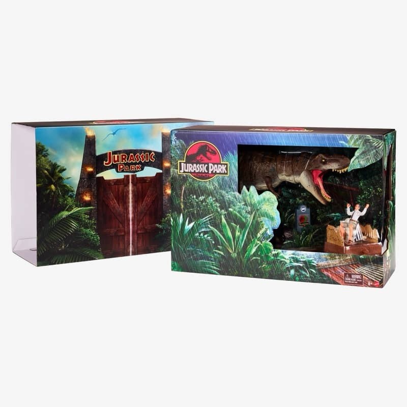 SDCC 2022 Mattel Jurassic Park Hammond Collection Outhouse Chaos Set w/ T-Rex