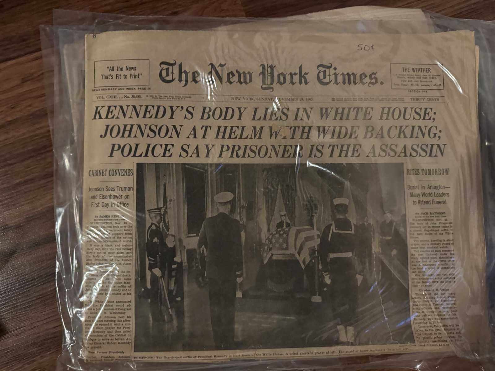 The New York Times Newspaper Nov 24, 1963 Kennedy’s Body Lies in White House The New York Times Newspaper Nov 24, 1963 Kennedy’s Body Lies in White House