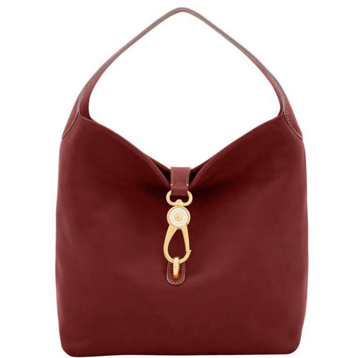 Dooney & Bourke Florentine Logo Lock Shoulder Bag Bordeaux 8L0882 NWT Authentic