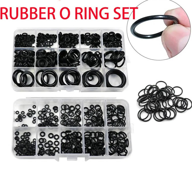 225pcs Rubber O-Ring Seal Kit Nitrile Gasket Assortment Repair Set Box - NEW