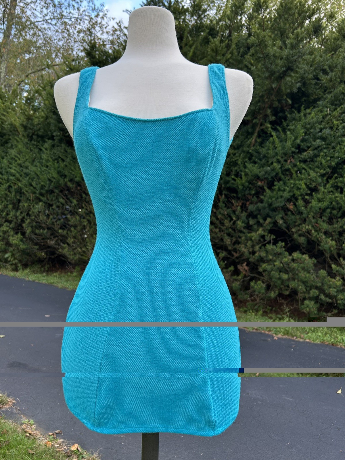 vtg 1950’s ROSE MARIE REID swimsuit, S/M Bombshell~Rockabilly~VLV blue EUC