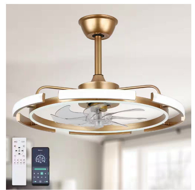 Bella Depot Modern 24 in. Gold Smart LED Ceiling Fan w/ Remote Ceiling Fan 🔷