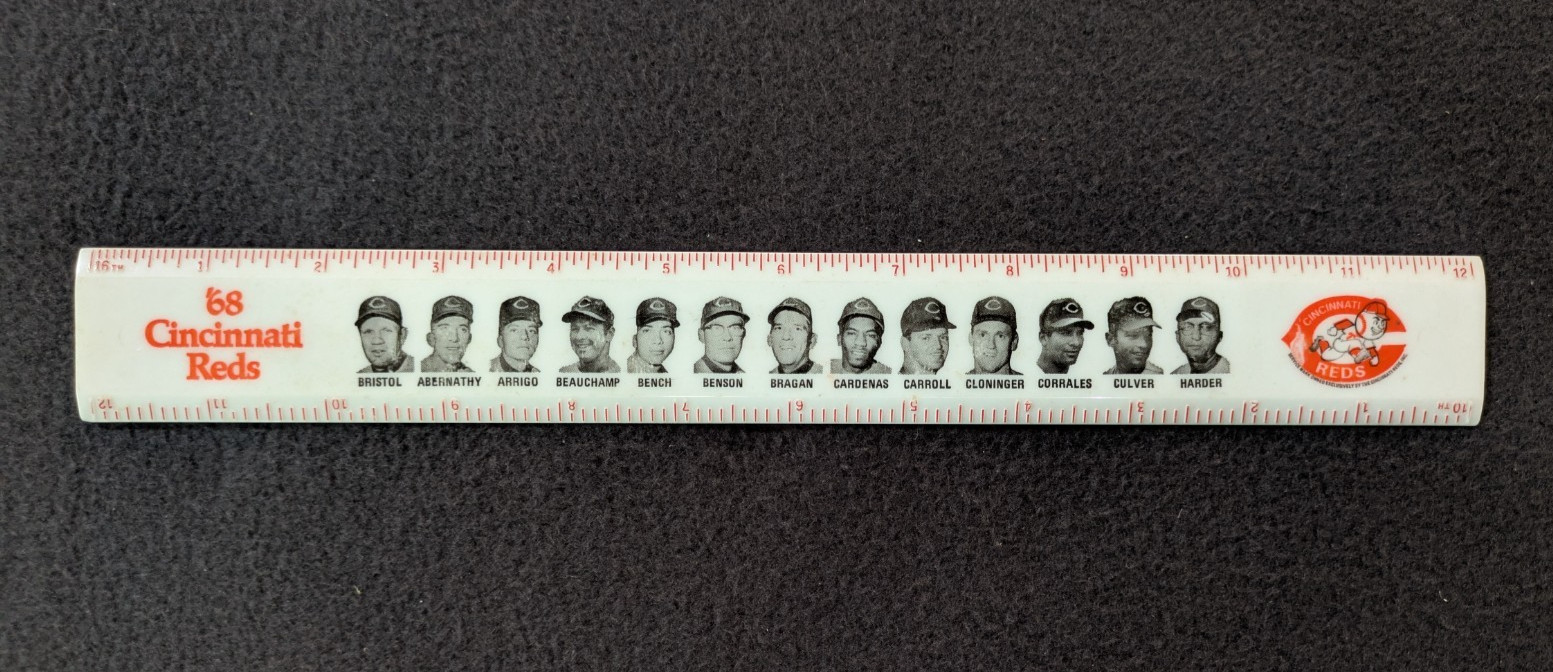 1968 Vintage Cincinnati Reds Ruler - PETE ROSE - Souvenir Collectible - RARE 1968 Vintage Cincinnati Reds Ruler - PETE ROSE - Souvenir Collectible - RARE