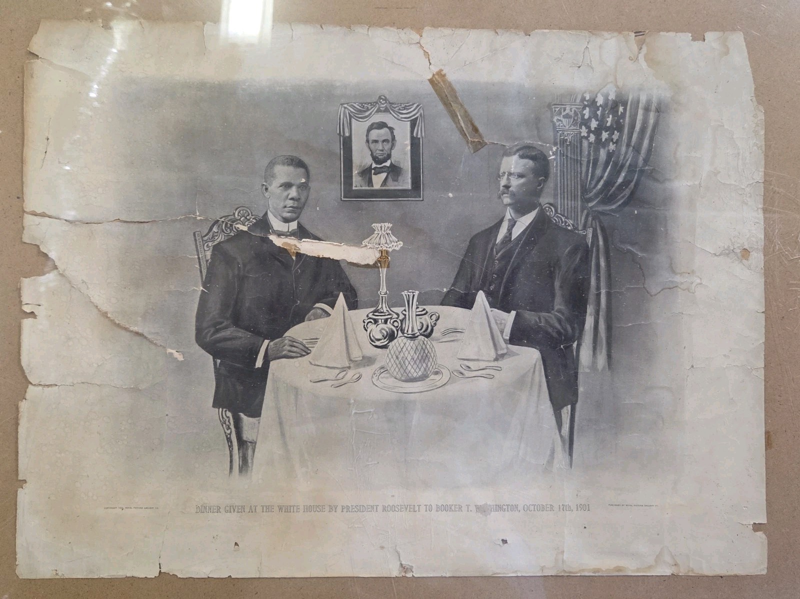 Rare 1904 Equality Print Booker T Washington Theodore Roosevelt White House...