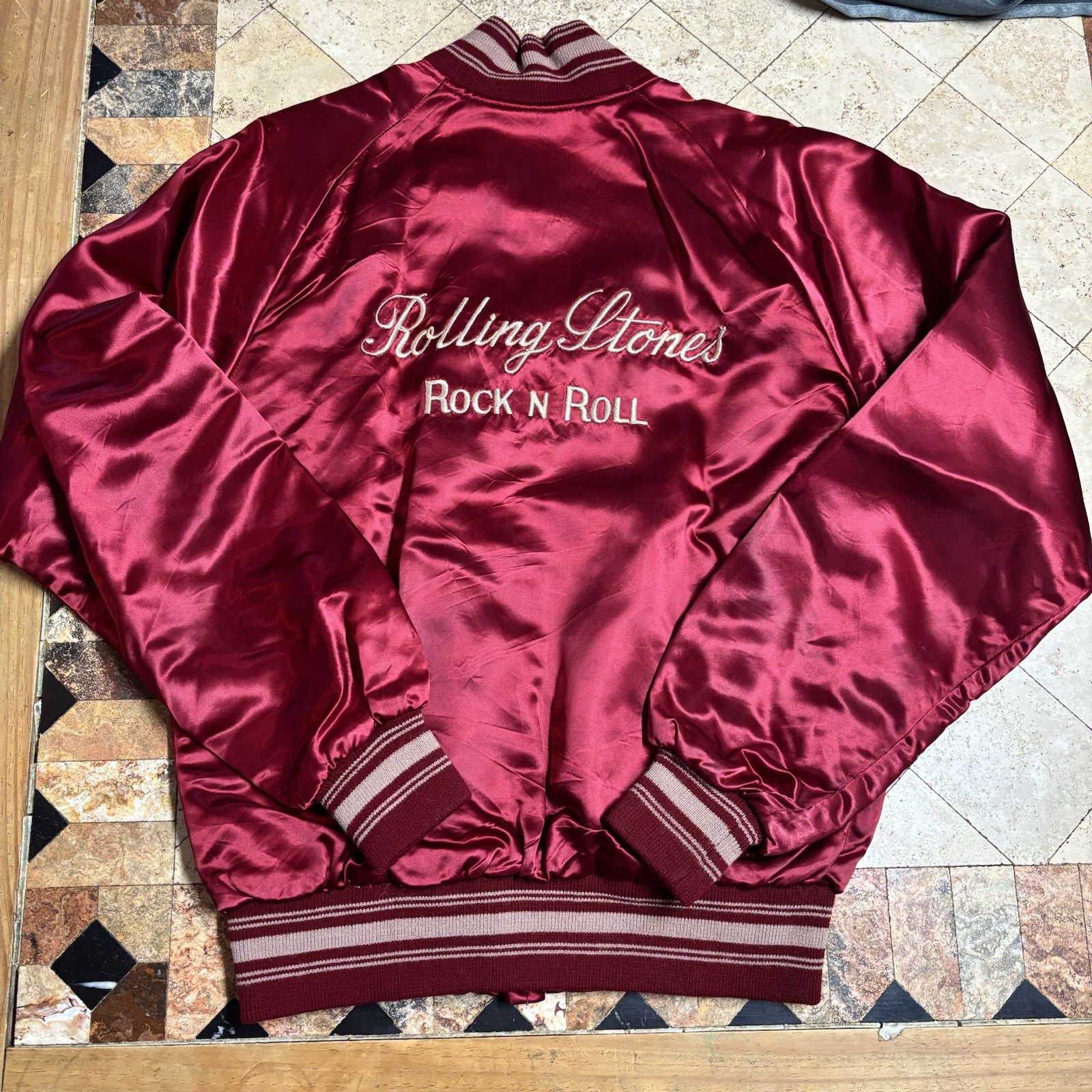 RARE Halsey Saylor The Rolling Stones Silk Satin Jacket Rock N Roll Memorabilia