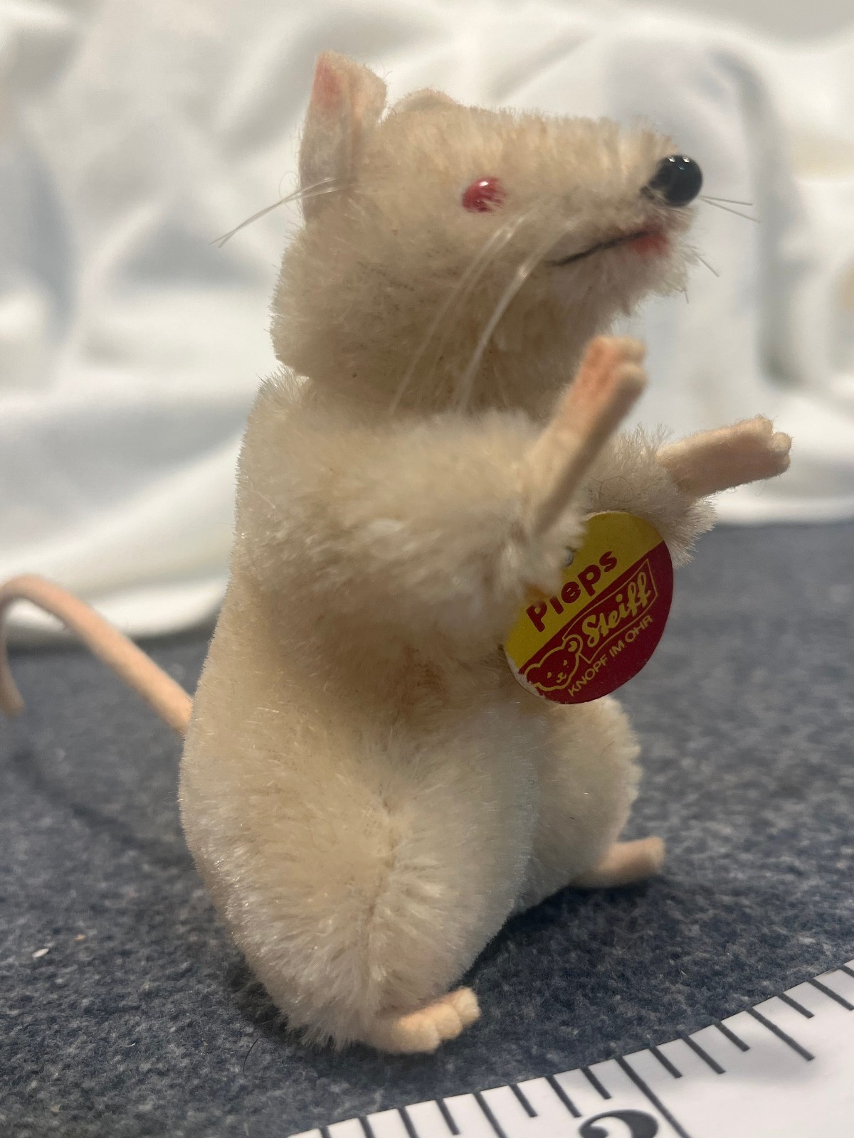 Steiff Pieps Mouse 1960s Mohair Name Tag Germany Great Condition Steiff Pieps Mouse 1960s Mohair Name Tag Germany Great Condition