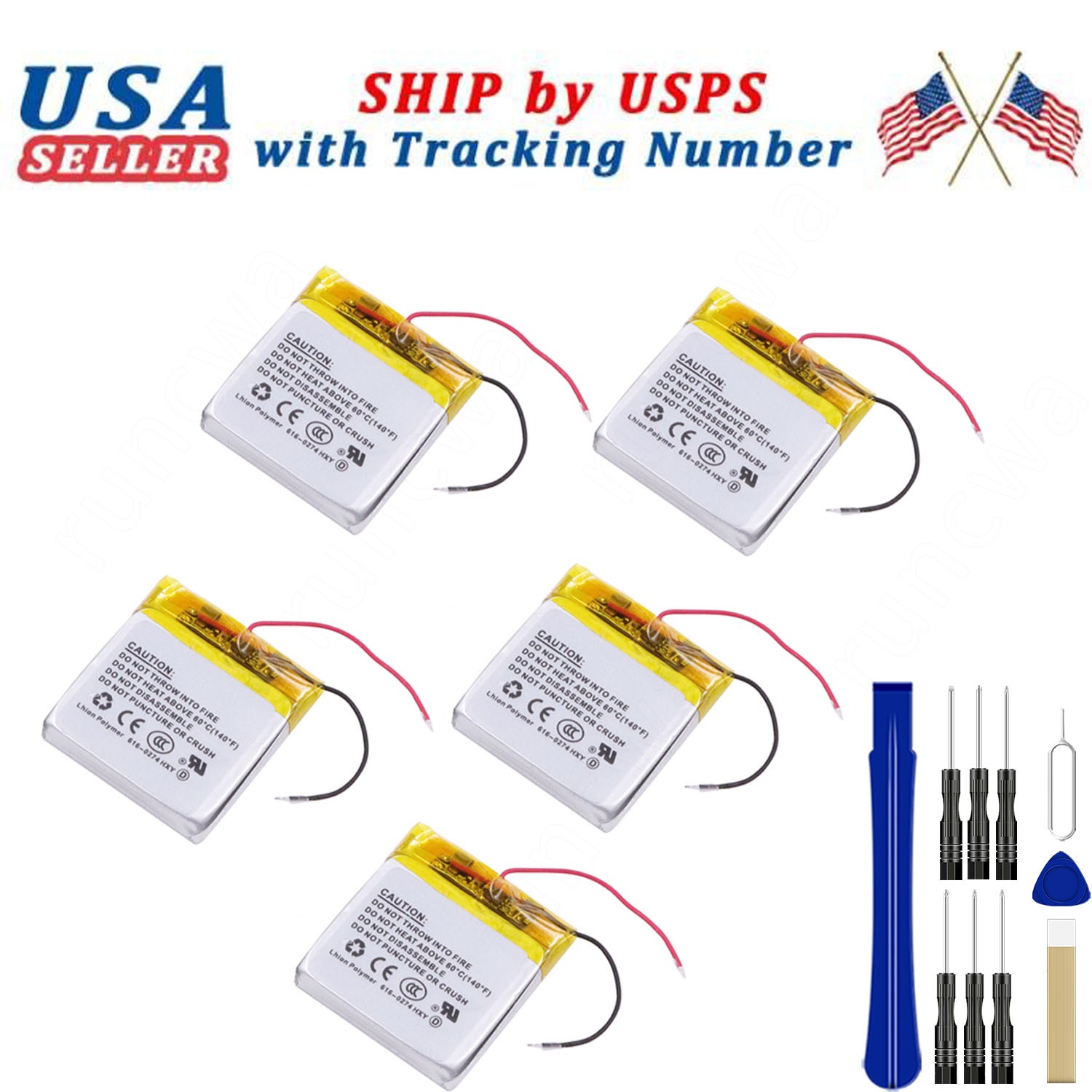 5PCS / 10PCS Battery 616-0274 with tools For Apple iPod Shuffle 2nd Gen A1204 G2