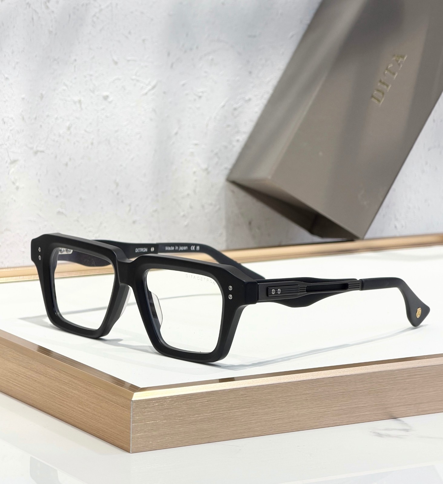 Dita DETRON DTX459 Black Square Eyeglasses Japan Thick Acetate Frame 52-17 Dita DETRON DTX459 Black Square Eyeglasses Japan Thick Acetate Frame 52-17