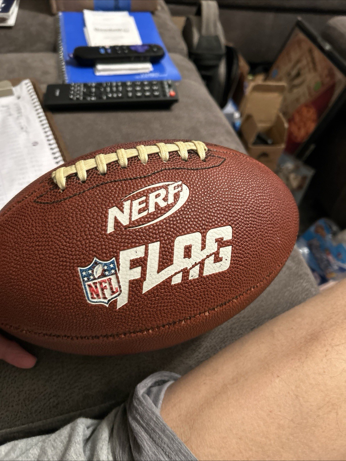 Official & Authentic NFL Flag Play Football Brown Junior Size Official & Authentic NFL Flag Play Football Brown Junior Size