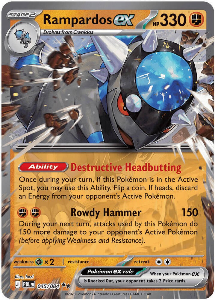 RAMPARDOS EX 045/084 PITCH BLACK POKEMON (DOUBLE RARE, NM)