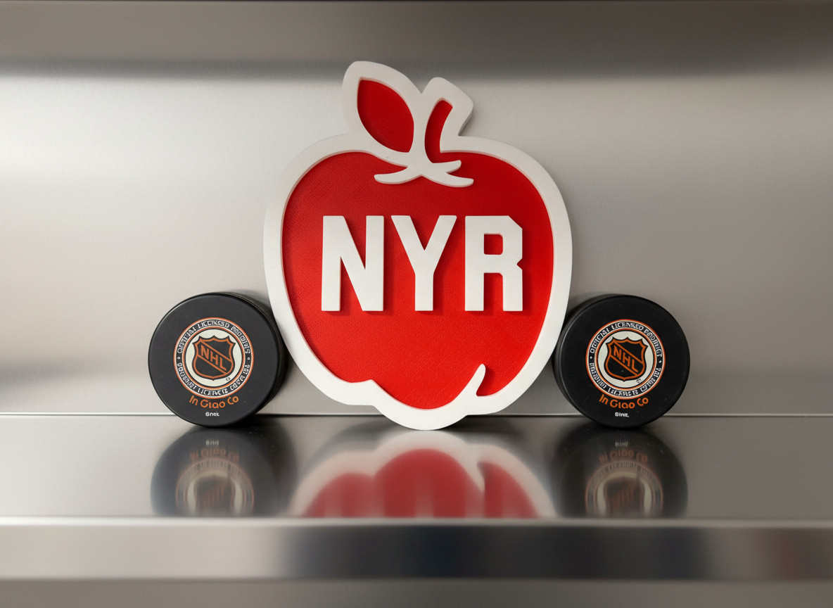 New York Rangers Winter Classic 3D Apple Logo Wall Sign