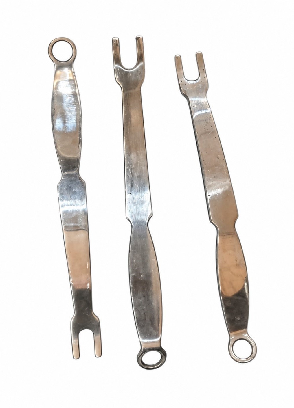 Set of 3 PCL Retractor 10” Curved Double Prong 12 mm Spread 5 mm