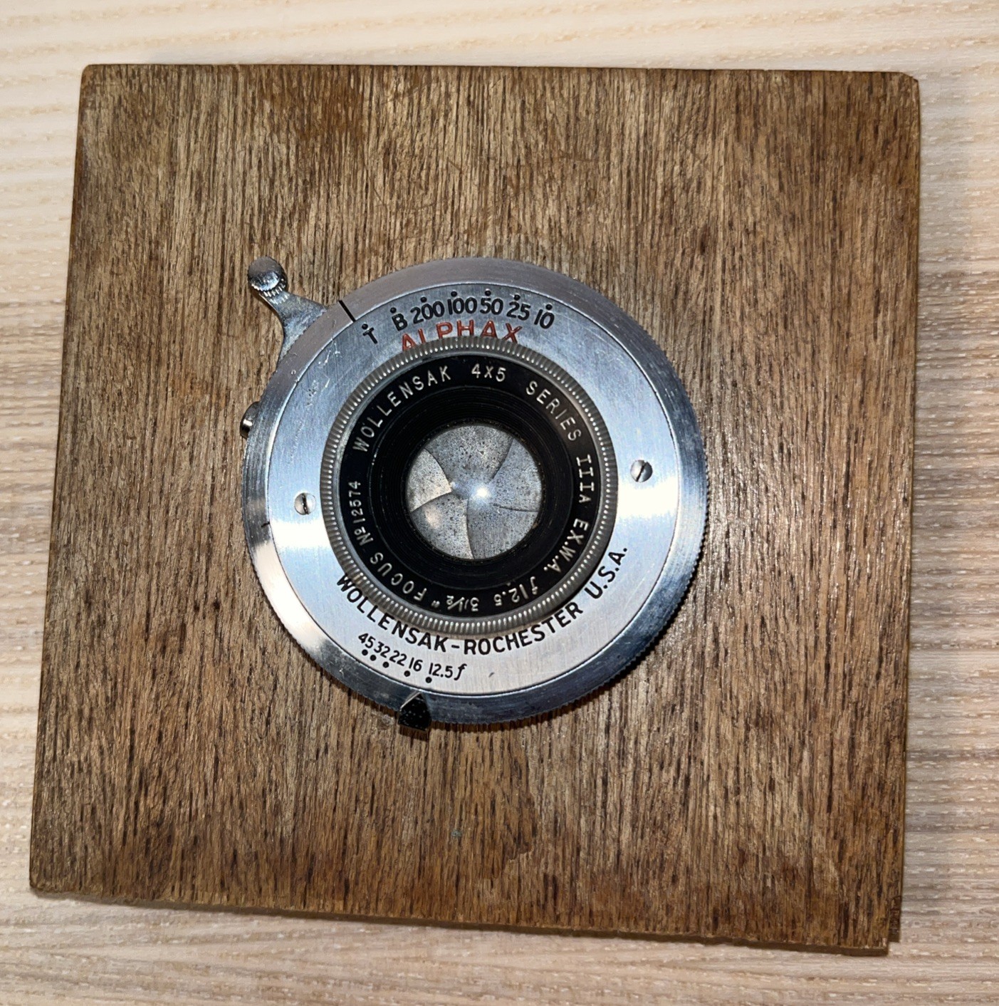 Wollensak-Rochester Alphax Camera Lens/VTG 1920-28/Works Wollensak-Rochester Alphax Camera Lens/VTG 1920-28/Works