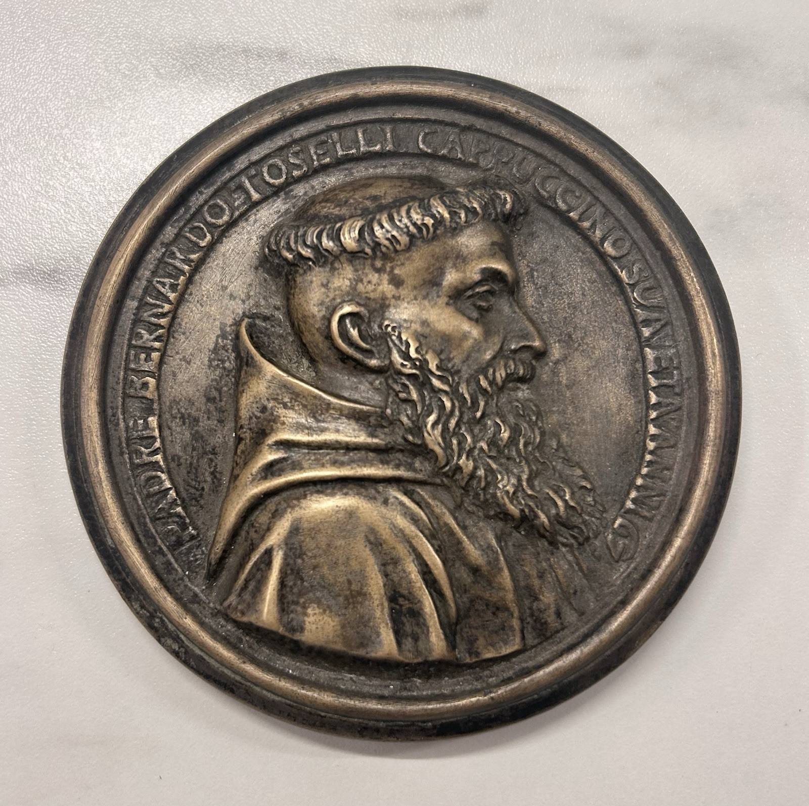 Rare 1768 Italy Padre Bernardo Toselli Capuchin Monastic Bronze Portrait Medal