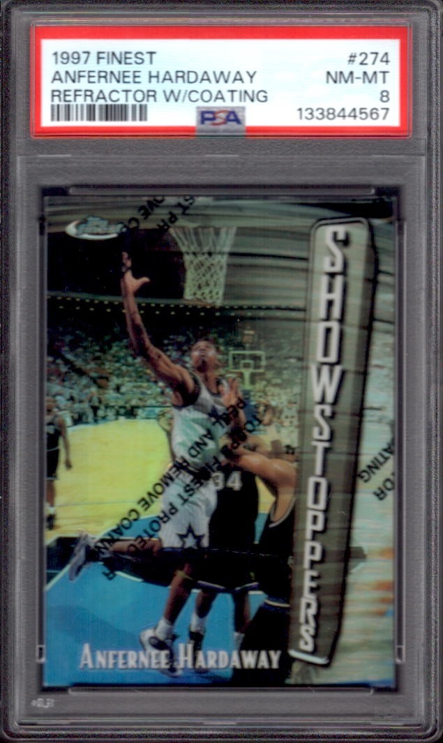ANFERNEE HARDAWAY 1997-98 Topps Finest #274 PSA 8 Uncommon Refractor #0772/1090 ANFERNEE HARDAWAY 1997-98 Topps Finest #274 PSA 8 Uncommon Refractor #0772/1090