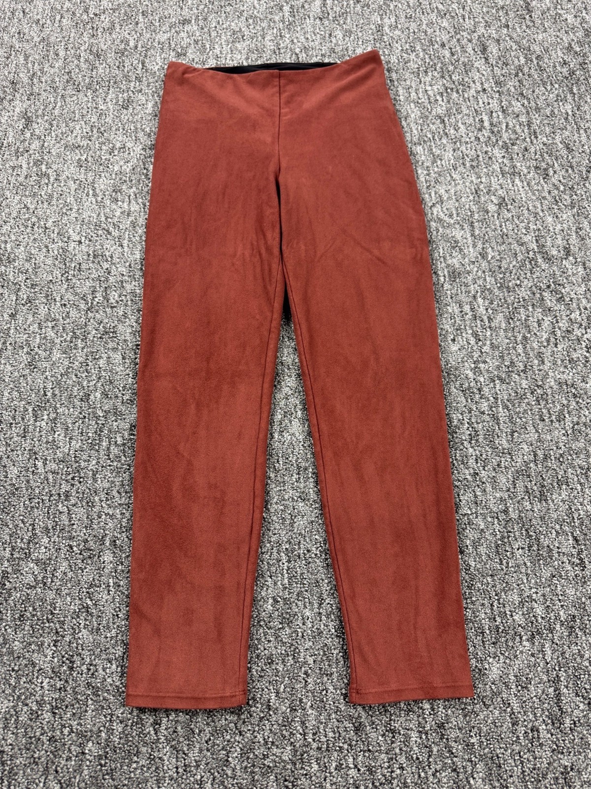 Lysse Leggings Women Small Wine Red Faux Suede High Rise Pull On Pants Yoga Gym