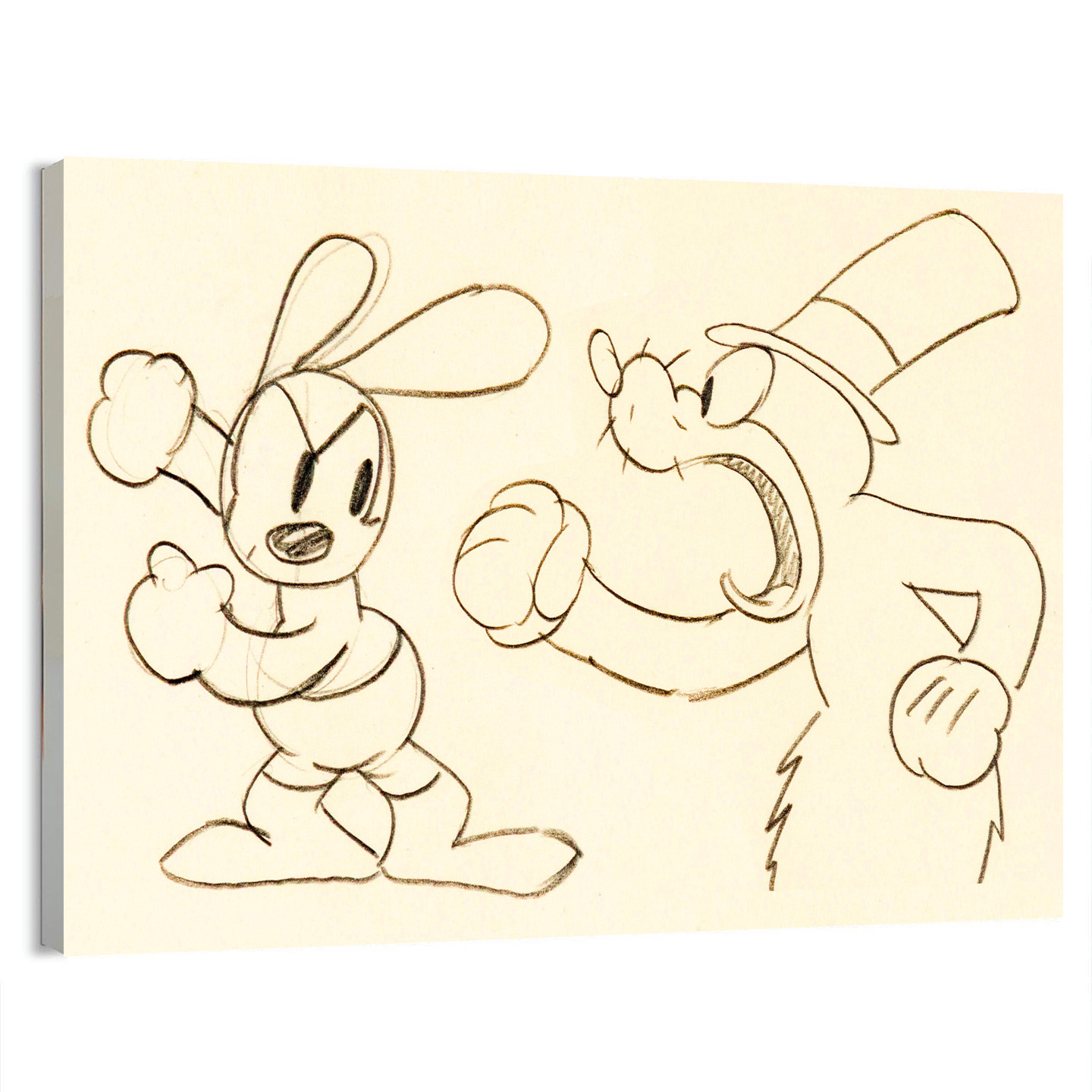 1928 Oswald and Bad Pete Animation Drawing KIDS Movie Poster or Canvas Home