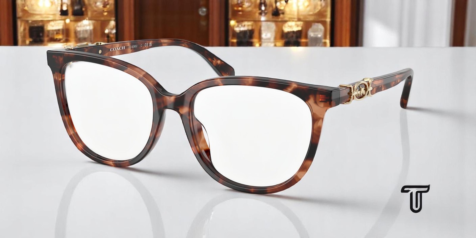 COACH HC6260U 5590 Peach Tortoise Demo Lens 54 mm Women\'s Eyeglasses