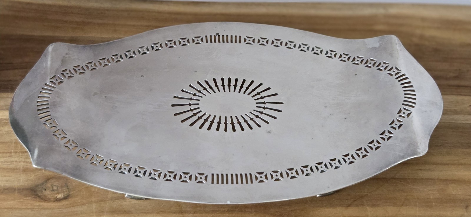 Rare Antique 1921 Louis Sherry NY Hotel Silver Trivet 14” Platter Tray Hot Plate Rare Antique 1921 Louis Sherry NY Hotel Silver Trivet 14” Platter Tray Hot Plate