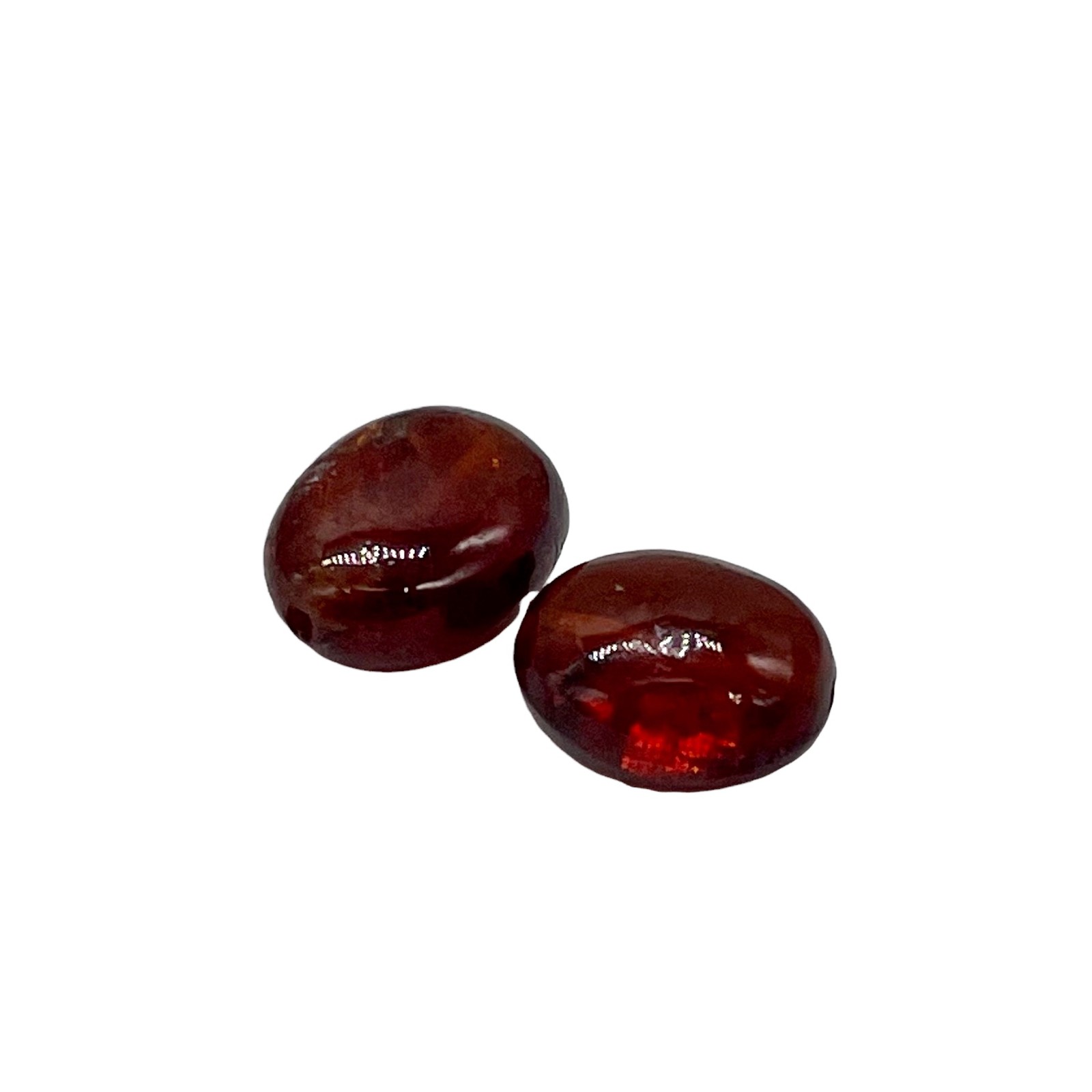 Finest AAA Hessonite Garnet Beads | Red, Orange | 6-7mm x 4mm | 2 Beads |